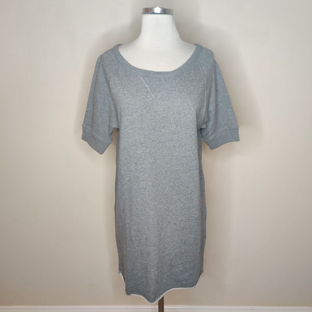 Gap Sweatshirt Knit Dress‎ Grey Pullover Short Sleeve NWT